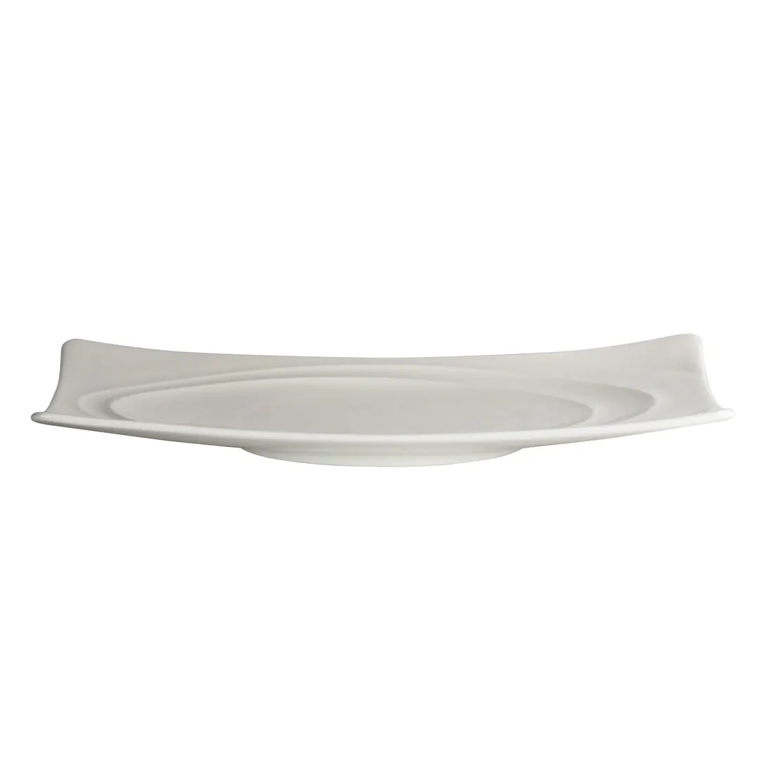 Steelite 41145ST1220 Pickle Dish, 9" x 5.375" x 1" Rect Bone China, Embossed Rim, Tyfoon - 1 Dozen