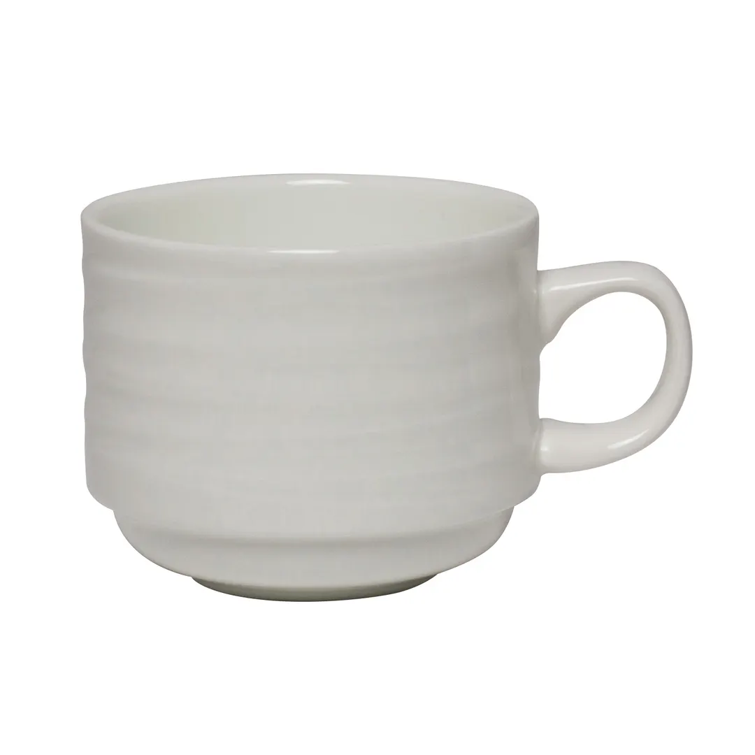 Steelite 4412RF015 - 8 oz Stack Ruche Folio Bone China Cup, 4.125" x 3.125" x 2.5" Safe - 36/Case