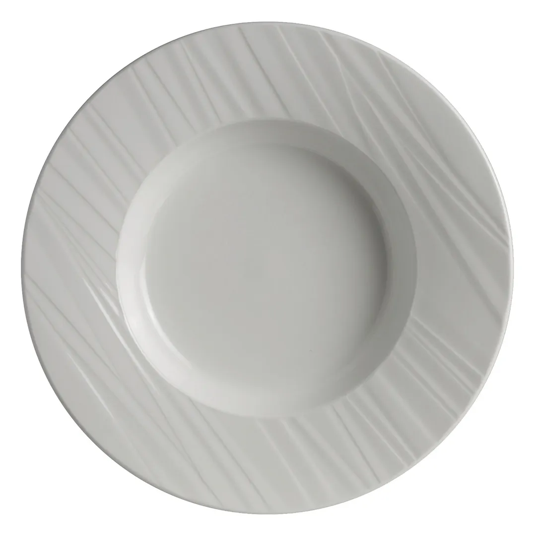 Steelite 4412RF017 - Round Pasta Bowl, 11" x 1.875", 16 oz, Ruche Bone China, Dishwasher - 1 Dozen
