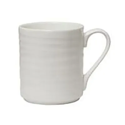 Steelite 4412RF023 - Stackable 12-13 Oz Bone China Mug, Ruche, 4.625" x 3.25" x 3.375" - 24/Case