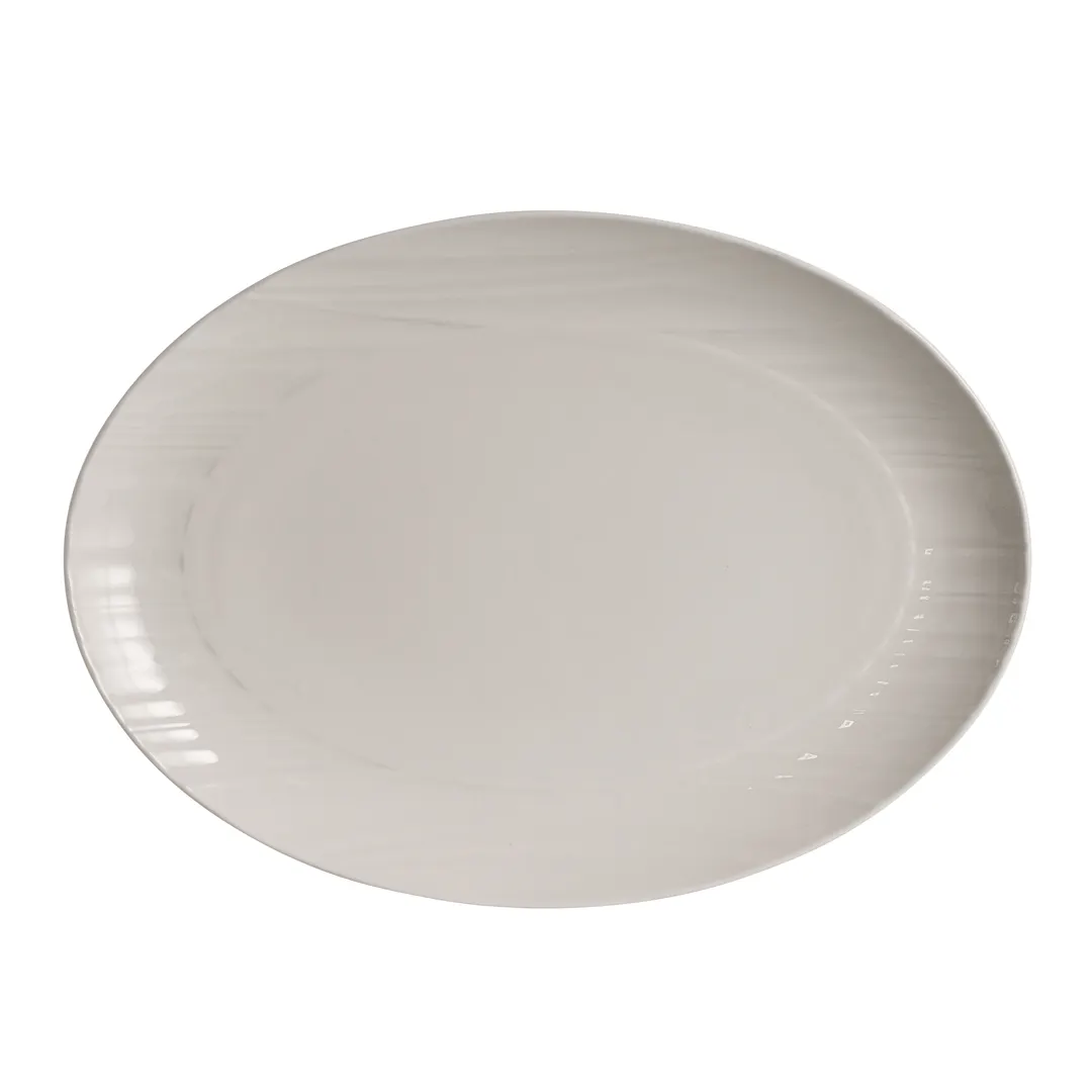 Steelite 4412RF044 - Oval Coupe Platter, 9" x 6.375", Bone China, Folio, Dishwasher Safe - 24/Case