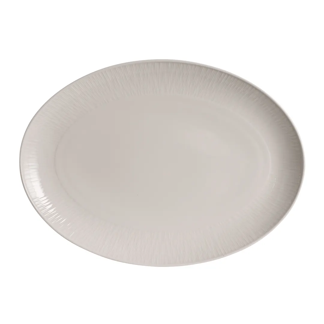 Steelite 4422RF047 - Oval Coupe Platter, 12.5" x 9" Lucia Folio Bone China, Coupe Rim, 1 Dozen