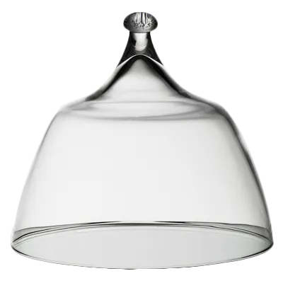 Steelite 4819R379 Cloche Plate Cover, Clear Glass Round, 4.25" x 3.75", Special Rim - 6/Case