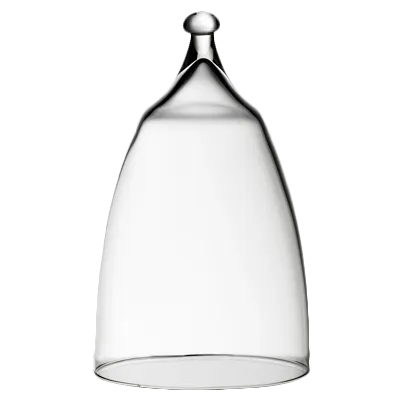 Steelite 4819R380 Cloche Cover, Clear Glass Round, 3.25" x 5.5" Rona Crystalline Finish - 6/Case