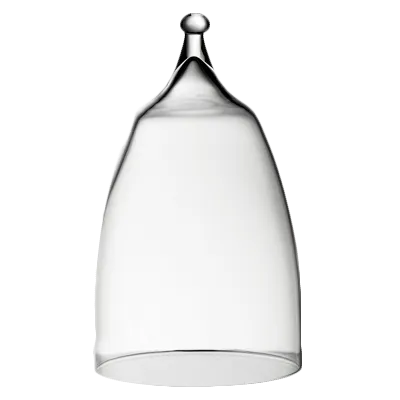 Steelite 4819R381 Plate Cover Cloche, Clear Glass, 3.5" X 6.0" Special Rim Treatment - 6/Case