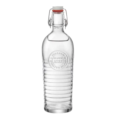 Steelite 49119Q068 Swing Top Bottle, 1.25 Qt (35‑45 Oz) 3.625" x 12.25", Soda Lime Glass – 6/Case