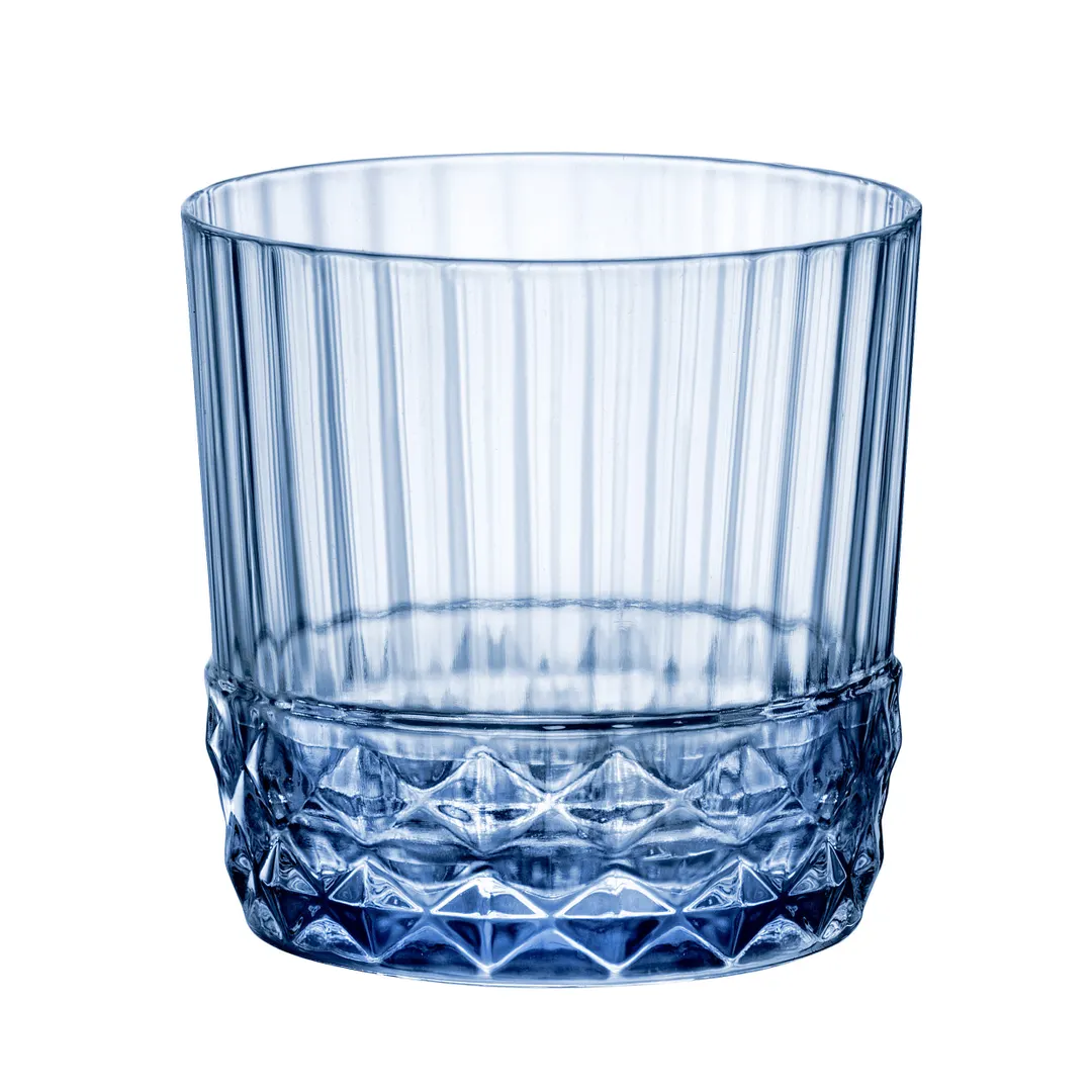 Steelite 49212Q949 - Sapphire Blue 10 oz Rocks Glass, 3.25" x 3.25", Non‑Tempered Glass - 1 Dozen