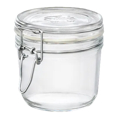 Steelite 4949Q468 Fido Glass Jar, 14 Oz (5.0" x 3.875"), Soda Lime Glass, Storage Canister - 1 Dozen