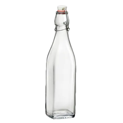 Steelite 4953Q675 Swing Top Bottle, 17.0 Oz (3.0" x 10.625"), Tempered Soda Lime Glass - 1 Dozen