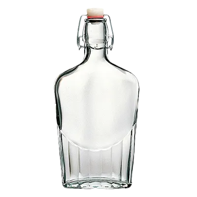Steelite 4953Q677 Pocket Flask 17.0 Oz Swing Bottle 3.75" X 9.75" Soda Lime Bormioli Rocco - 30/Case