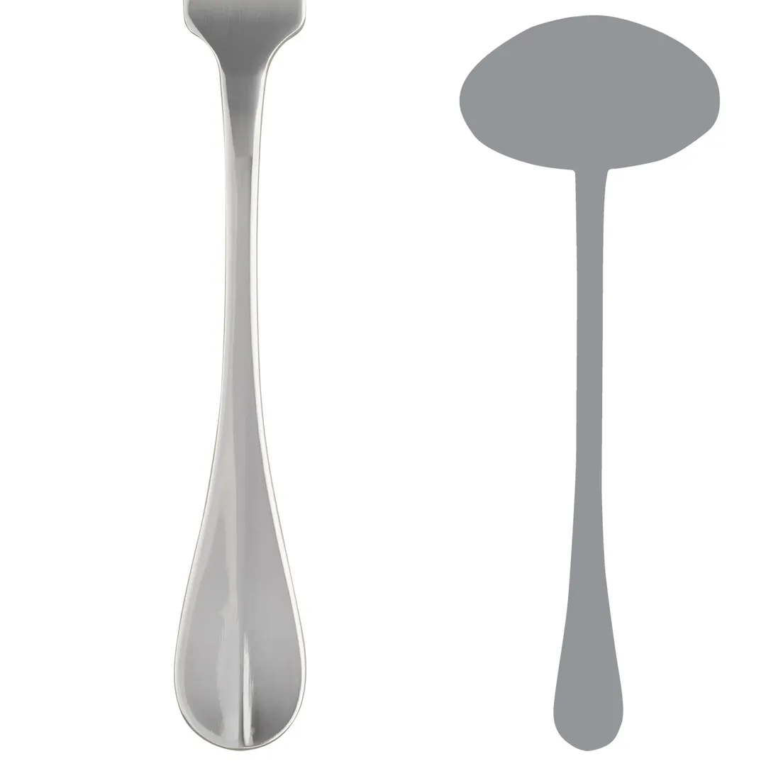 Steelite 5300S064 11.5" Two‑Piece Soup Ladle, 18/10 Stainless Steel, WNK Finish, Baguette - 1 Dozen
