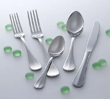 Steelite 5300S071 Serving Fork, 8.5", 18/10 Stainless Steel, WNK Finish, Baguette Style - 1 Dozen