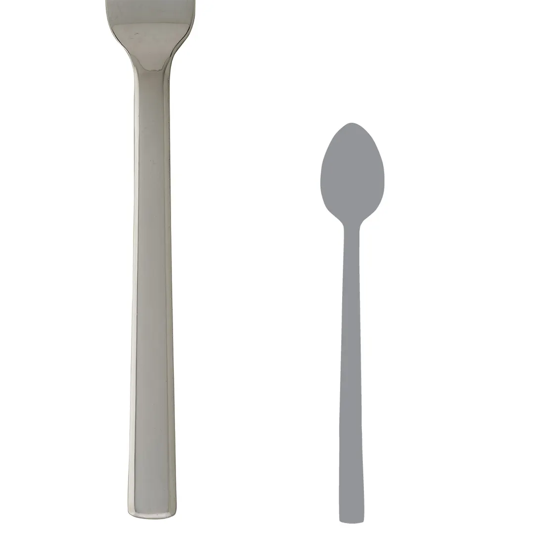Steelite 5301S006 Iced Tea Spoon, 7-1/2" 18/10 Stainless Steel, White Nickel Finish - 1 Dozen