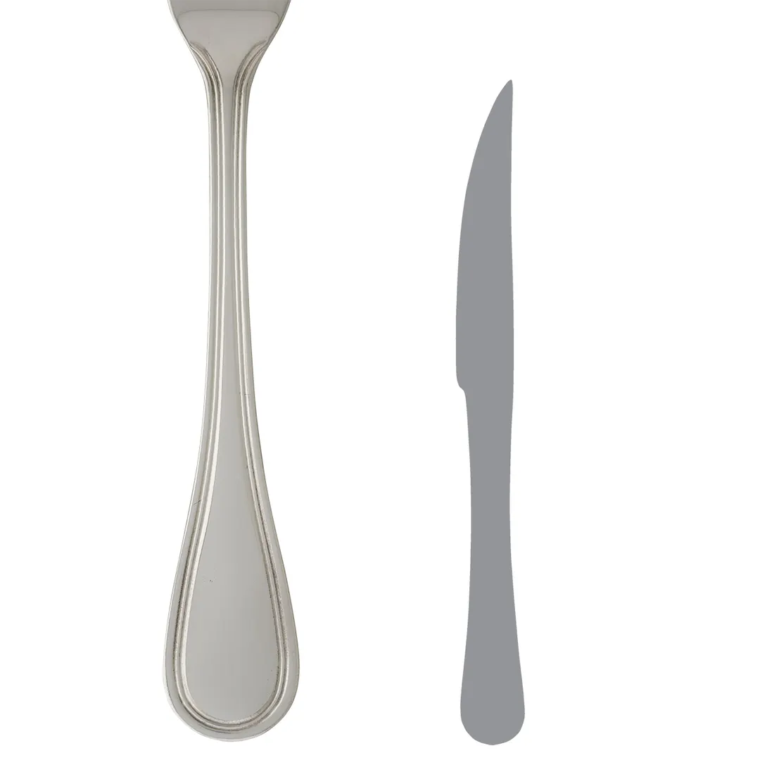 Steelite 5302S057 Steak Knife - 8-3/4" Forged Stainless Steel Handle, 13/0 Stainless Blade - 1 Dozen