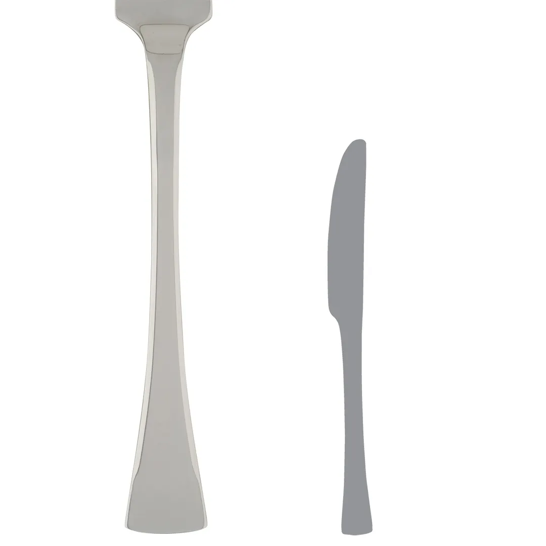 Steelite 5304S045 Butter Knife, 7-1/4" Solid Handle, 13/0 Stainless Steel, Eclipse Finish - 1 Dozen