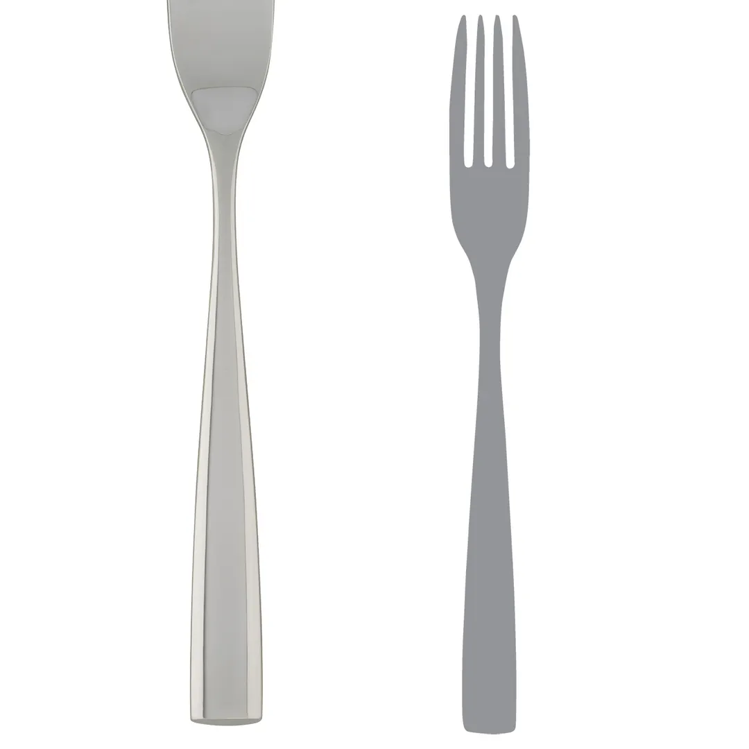 Steelite 5315S072 Serving Fork - 10-3/4" Long, 18/10 Stainless Steel, Zen Finish - 1 Dozen