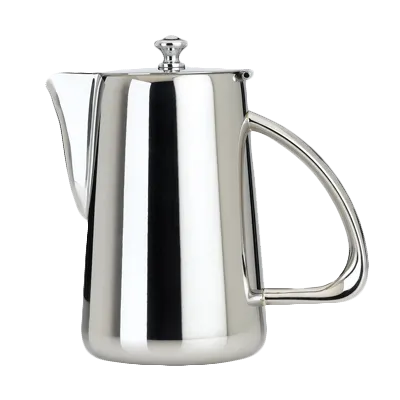 Steelite 5350S121 Coffee Pot, 36 oz Capacity, 7" x 4" x 7" , 18/10 SS Kamina Finish, With Lid