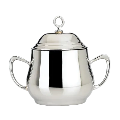 Steelite 5351S201 Sugar Bowl Cover, 9 oz, 5.5" x 3.0" x 4.5" Stainless Steel 18/10 Eminence, Handles