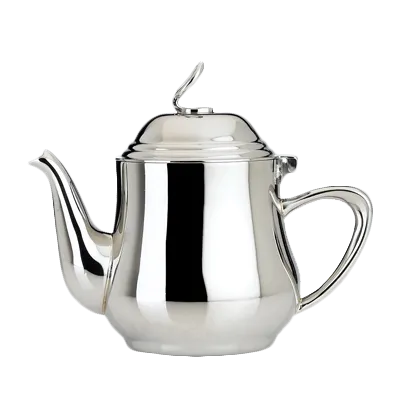 Steelite 5351S218 - 13 oz Eminence Holloware Tea Pot, 6.0" x 5.125", 18/10 Stainless Steel with Lid