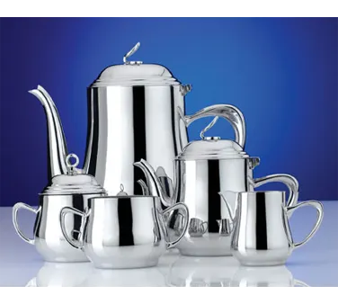 Steelite 5351S223 Coffee Pot, 21.5 Oz, 6.5" x 3.5" x 6.5" Dim, 18/10 Stainless Steel, With Lid
