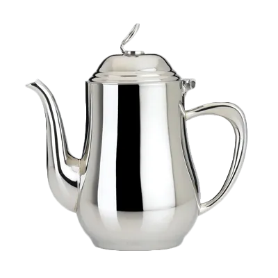 Steelite 5351S223 Coffee Pot, 21.5 Oz, 6.5" x 3.5" x 6.5" Dim, 18/10 Stainless Steel, With Lid