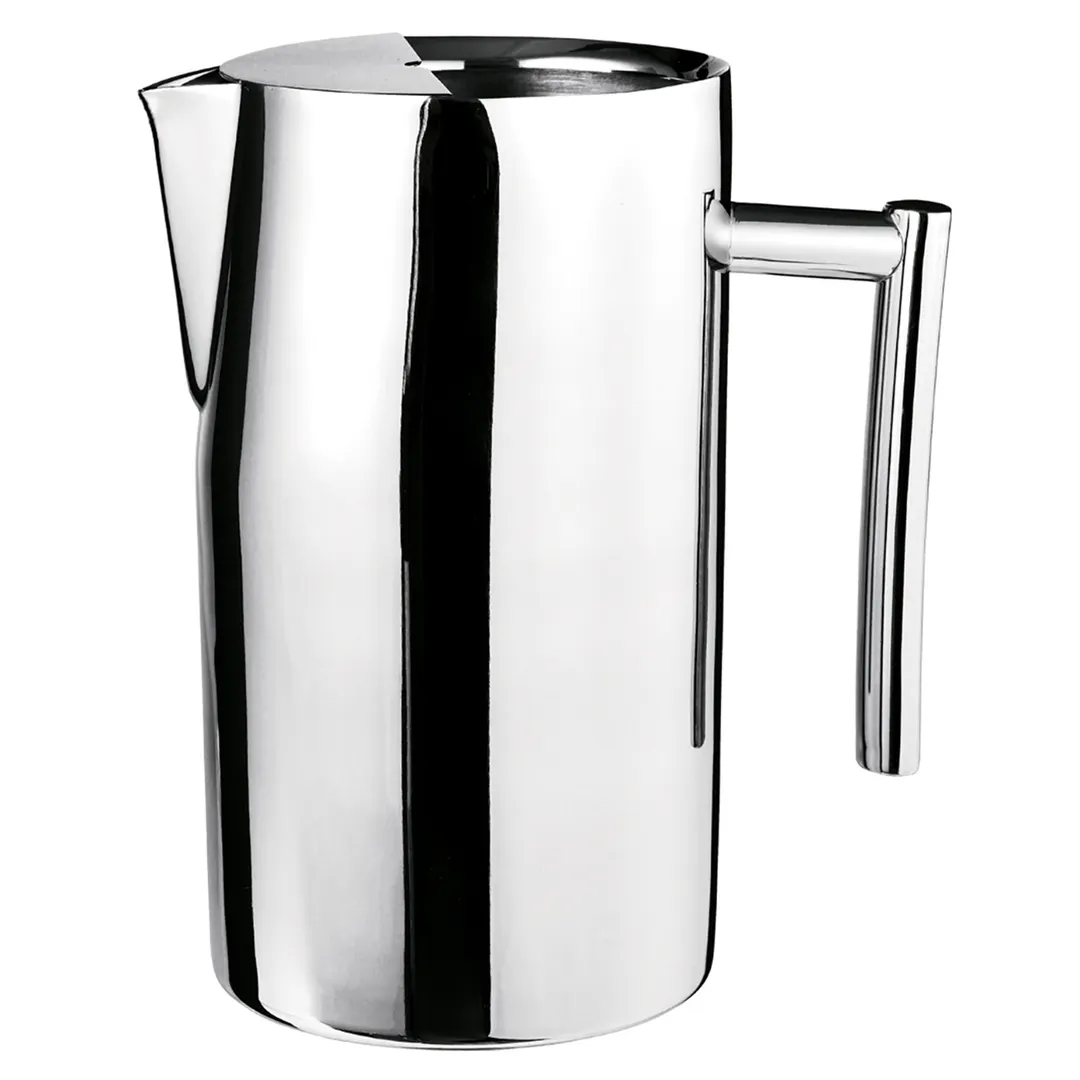 Steelite 53601S136 Metal Pitcher - 1.5 Qt Ice Guard, 7.125" x 4.5" x 8.125", 18/10 Stainless Steel