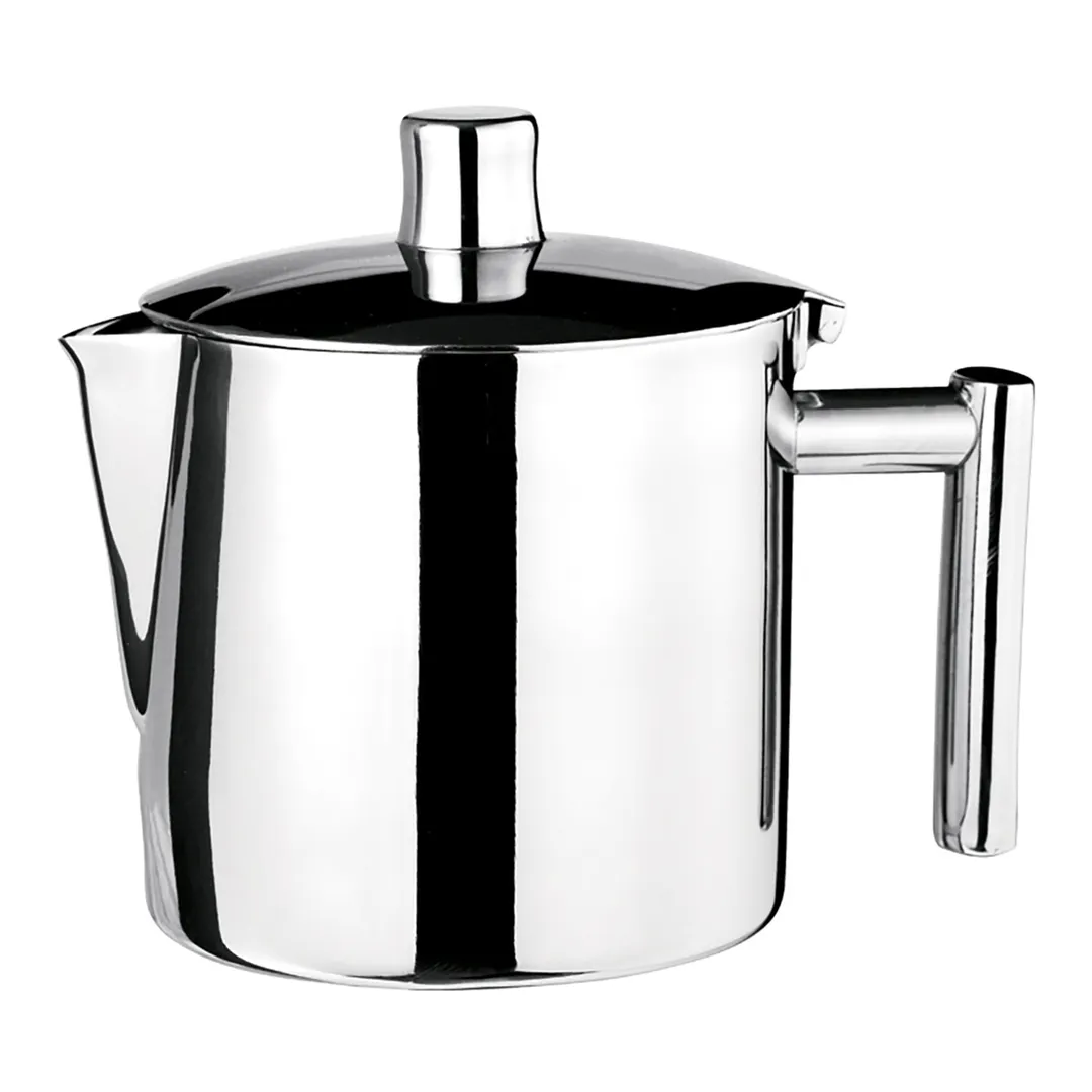 Steelite 53601S139 Single Wall Tea Pot 21.5 Oz 5.25"x3.375"x4.875" 18/10 Stainless Steel with Lid
