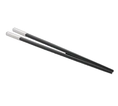 Steelite 5360S372 - Black Chopstick Set, 9-7/8" Length, Silver-Plated Tip, Table Accessory - 1 Dozen