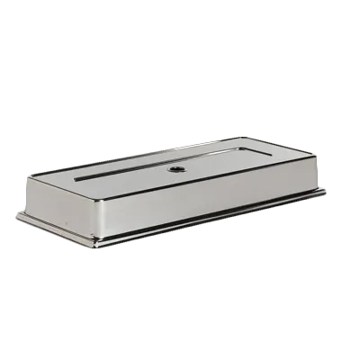 Steelite 5371S500 Plate Cover, Rectangular 15.875" x 6.625" x 2.25", 18/10 Stainless Steel - 6/Case