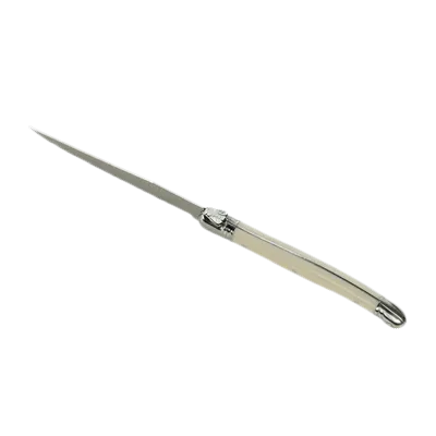 Steelite 5393S057 - 9" Serrated Steak Knife, 1.2 mm 13/0 Blade, Ivory Handle, Stamped, 8-9" - 6/Pack