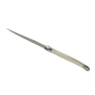 Steelite 5393S077 - Forged 9" Steak Knife, 1.5 mm 13/0 Stainless Steel, Ivory Handle, 8‑9" - 6/Pack