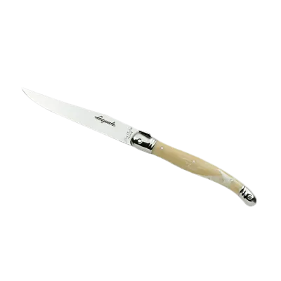 Steelite 5394S077 - 9" Steak Knife, 1.5 mm 13/0 Stainless Steel Horn Handle, 8‑9" Overall - 6/Pack
