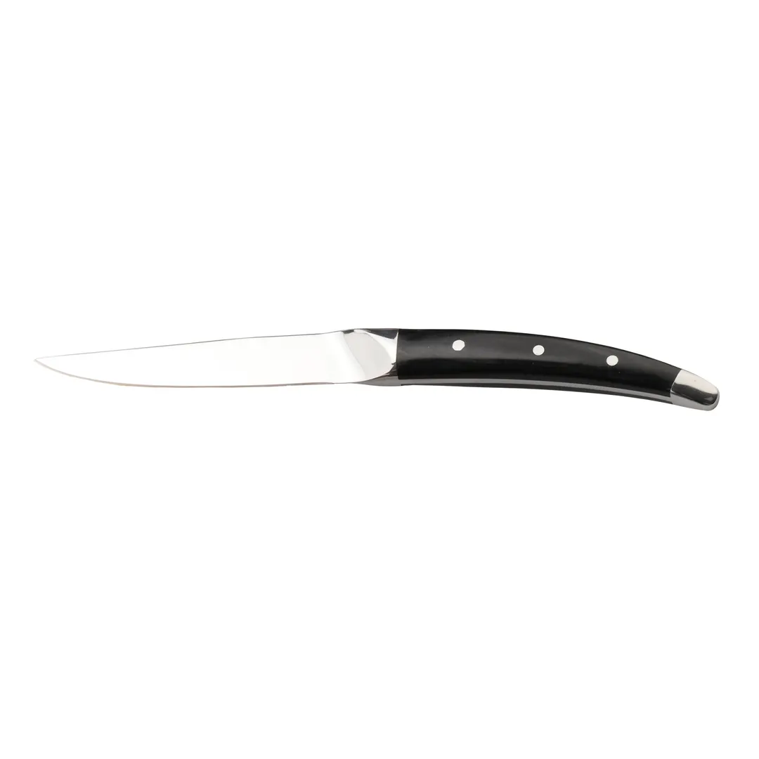 Steelite 5395S056 - Steak Knife, 5" Blade, 8-9" Length Wood Handle, 13/0 Stainless Steel – 12/Case