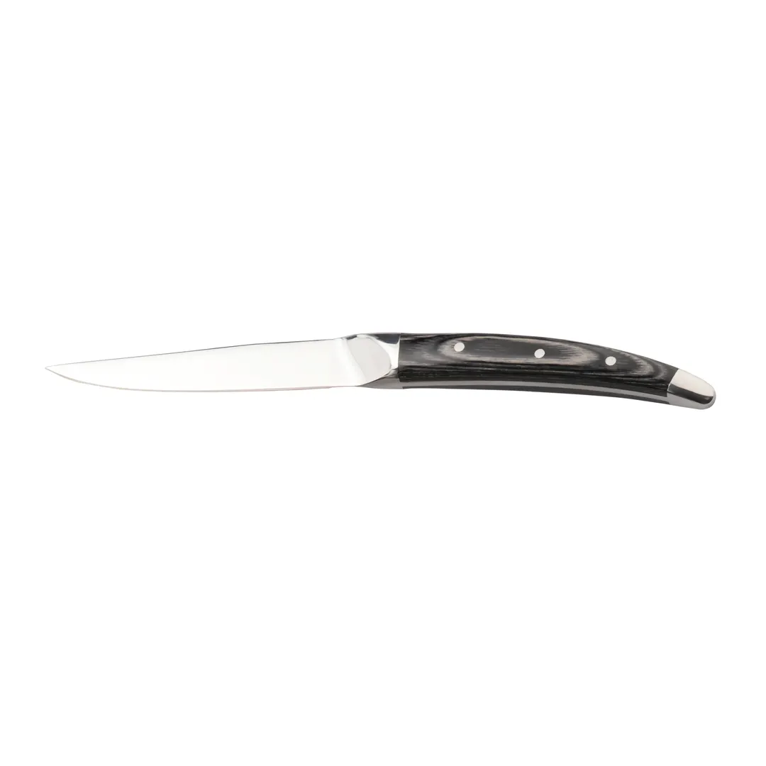 Steelite 5395S058 - Forged 5" Steak Knife, 9.375" Length, Wood Handle, 13/0 Steel Blade - 1 Dozen