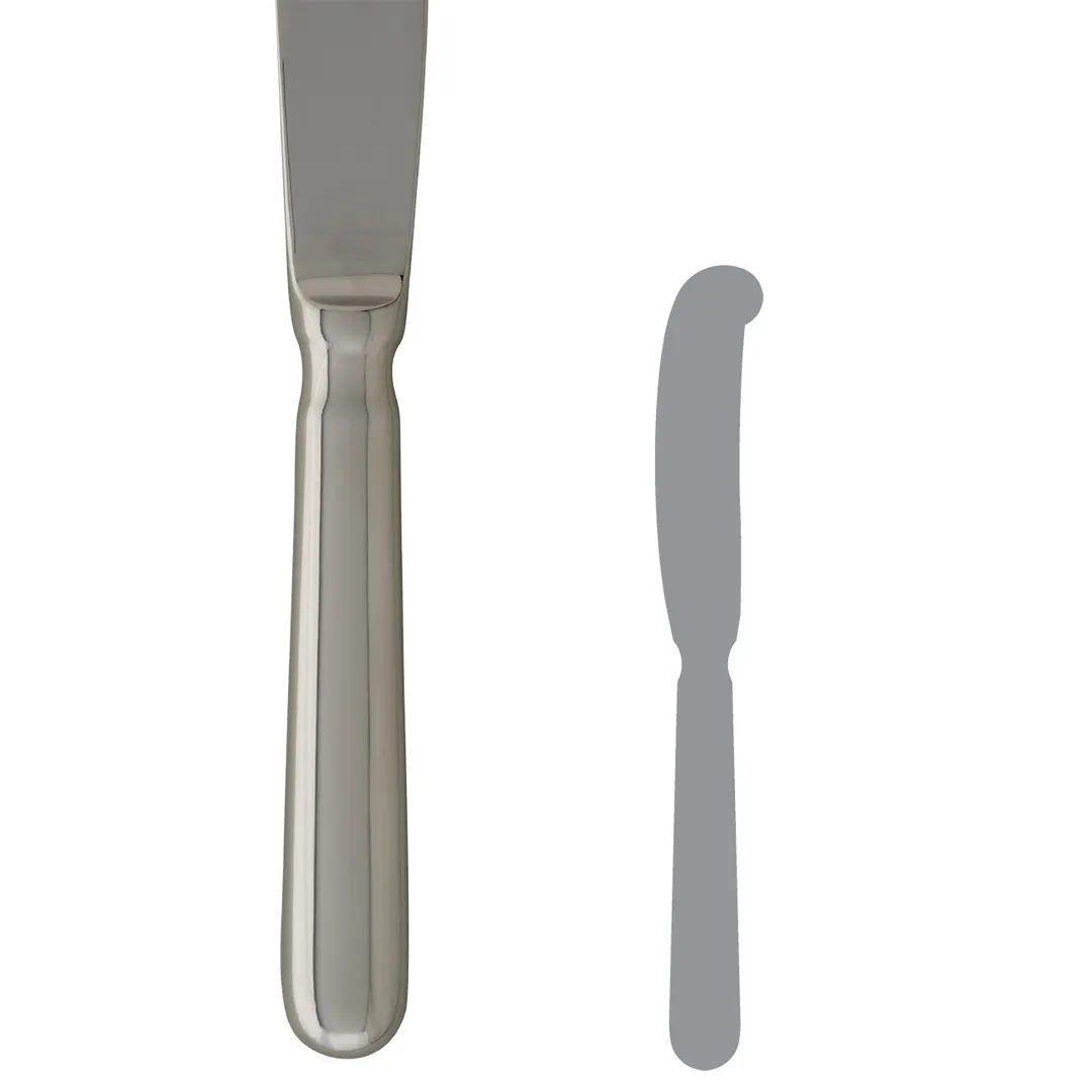 Steelite 5500J045 Butter Knife, 7-3/8" Handle, 13/0 Stainless Steel, La Tavola - 1 Dozen