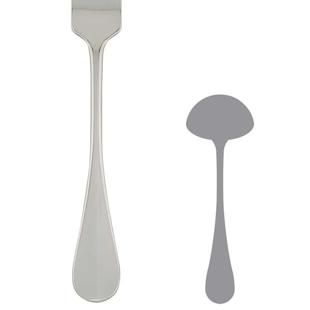 Steelite 5500J065 - 6-3/4" Stainless Steel Sauce Ladle, La Tavola Aida Finish, 6" Length - 1 Dozen