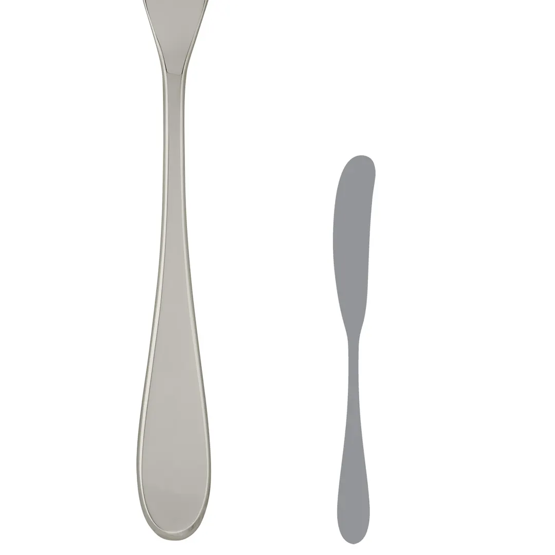 Steelite 5505J045 Butter Spreader, 7" 13/0 Stainless Steel, La Tavola Premiere Finish - 1 Dozen