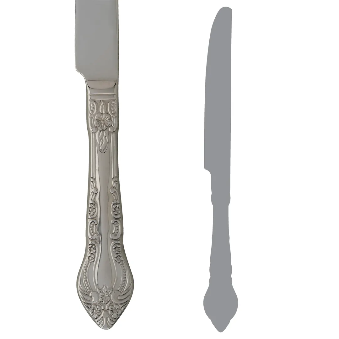 Steelite 5510J041 Dinner Knife – 9-5/8" Solid Handle, 13/0 Stainless Steel, Tavola Finish - 1 Dozen