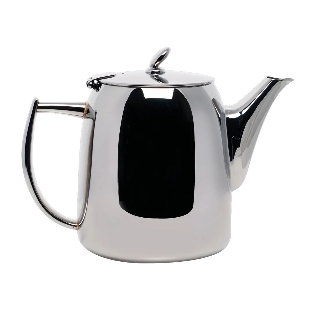 Steelite 5600J102 - 34 oz Coffee Pot, Long Spout, 7-3/4" x 5-3/4" Stainless Steel with Lid, La Tavola