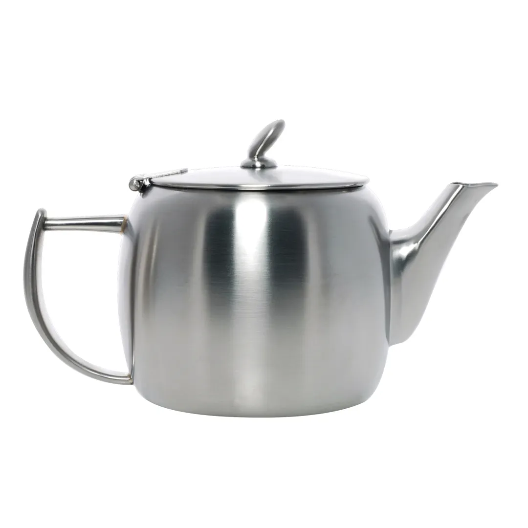 Steelite 5600J104 - 20 Oz Steel Pot/Teapot, Long Spout, 4.252", No Lid, La Tavola Finish