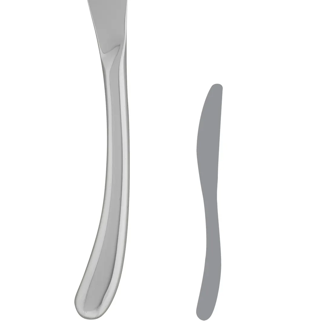 Steelite 5709SX045 Butter Knife, 7-1/4" Long, 13/0 Stainless Steel, Varick Moon Finish - 1 Dozen