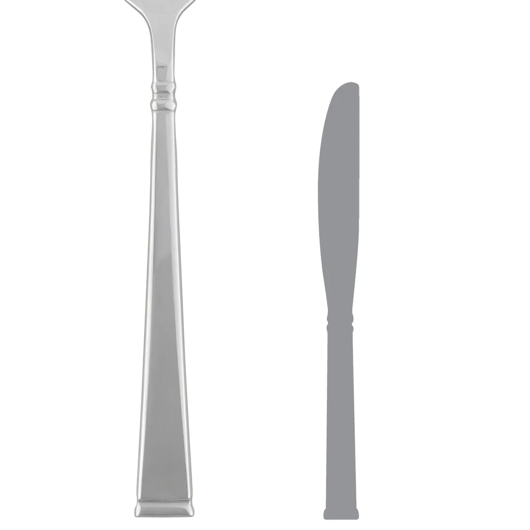 Steelite 5726SX042 Dinner Knife – 8-1/4" 13/0 Stainless Steel, Solid Handle, Folio - 1 Dozen
