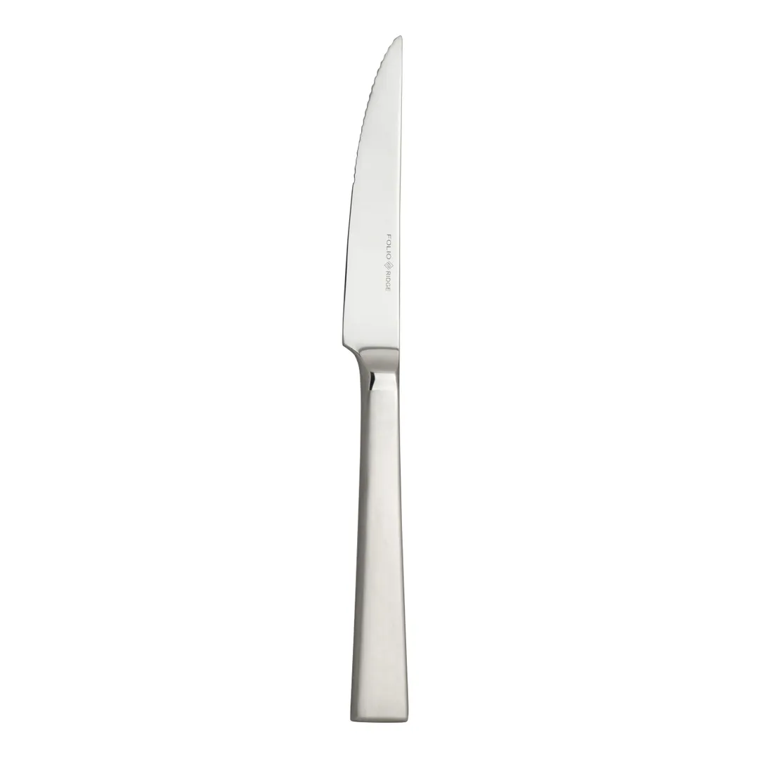 Steelite 5741SX056 Steak Knife – 9.5" x 5" 18/10 Stainless Steel, Half Satin Finish - 1 Dozen