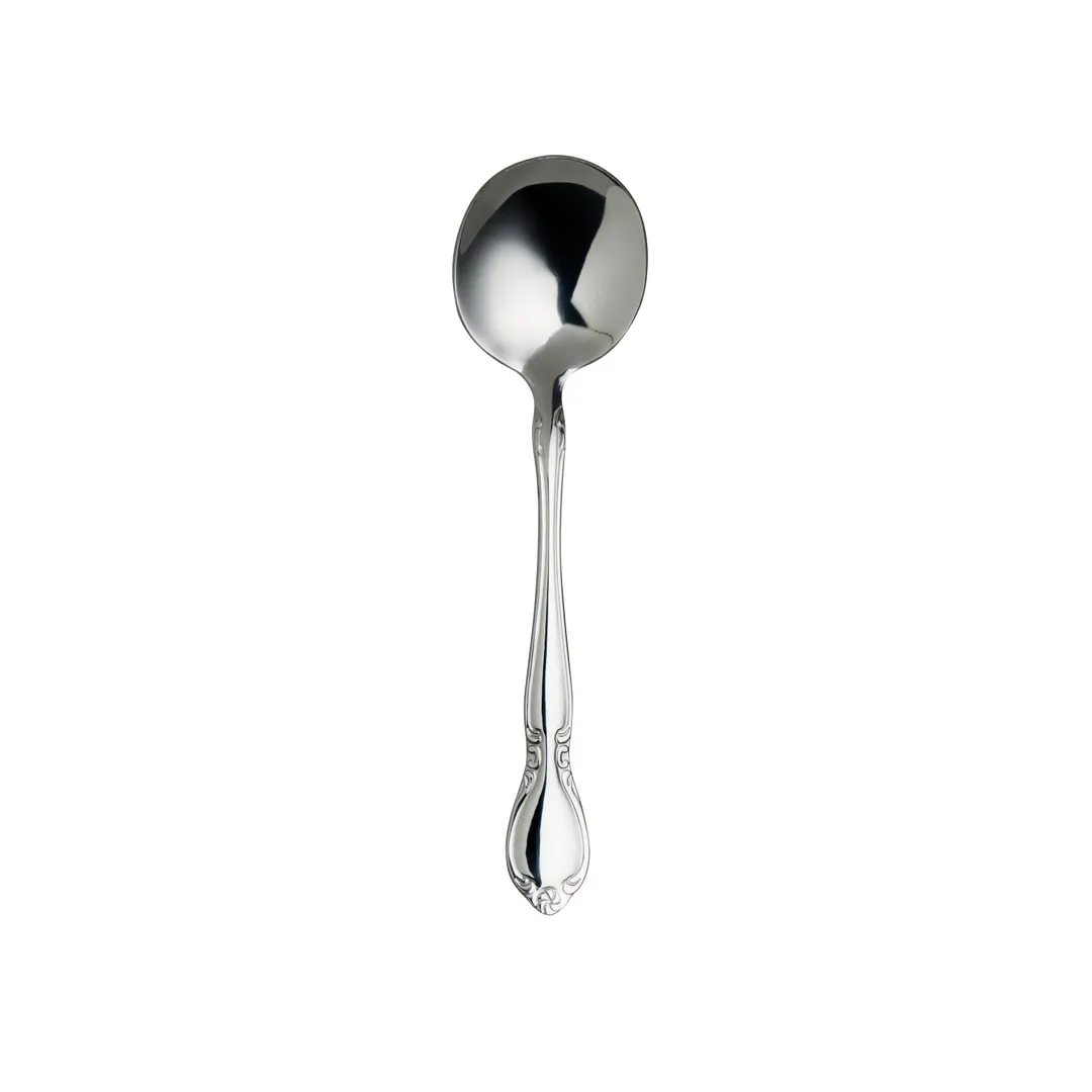 Steelite 5754SX002 - Bouillon Soup Spoon, 6.375", 18/0 Stainless Steel, Varick Finish - 1 Dozen
