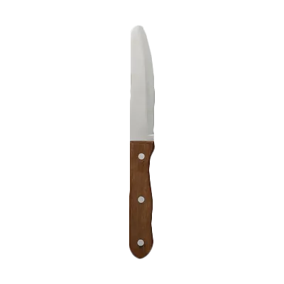 Steelite 5794WP059 - Stamped 5" Steak Knife, 8"-9", 13/0 Stainless Steel, Wood Handle - 1 Dozen