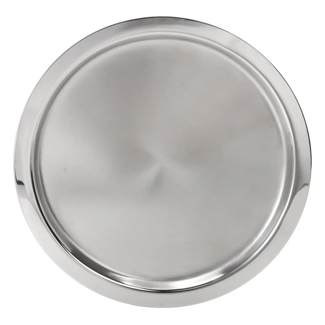 Steelite 5851JX35 - Round Service Tray, 15.75" 18/10 Stainless Steel, Williamsburg Metal Finish