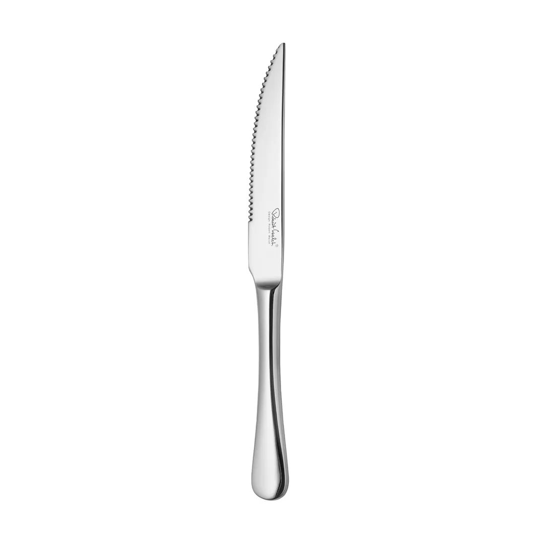 Steelite 5970SX056 Steak Knife - 9-3/4" Blade, 8-9" Length, Stainless Handle, 13/0 Steel - 1 Dozen