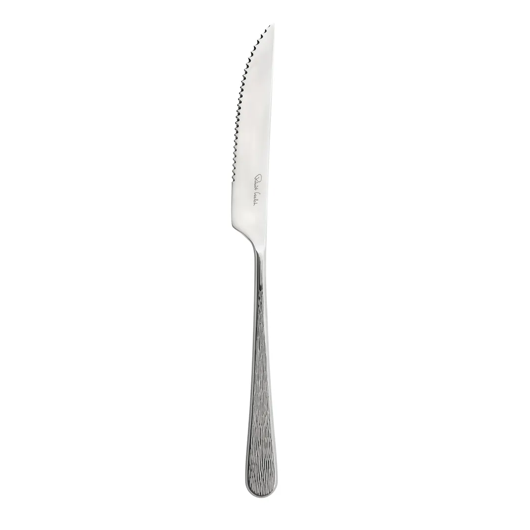 Steelite 6029SX056 - Stamped 9-1/8" Steak Knife, 8"-9" Stainless Steel Handle, 18/10 Blade - 1 Dozen