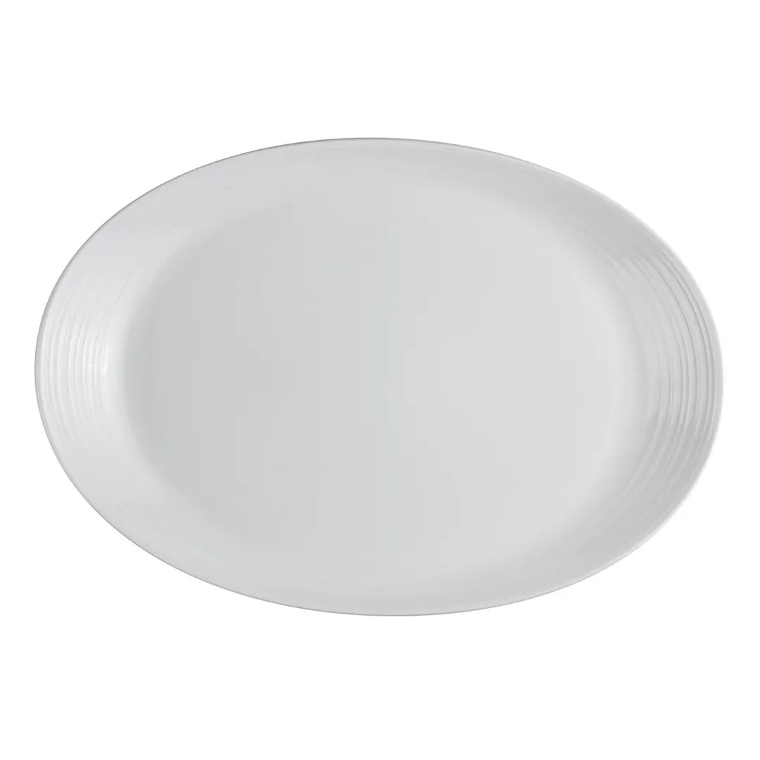 Steelite 61100ST0115 - Oval Porcelain Platter, 15.25" x 10.625" x 1.75", Oven Safe 500°F - 6/Case