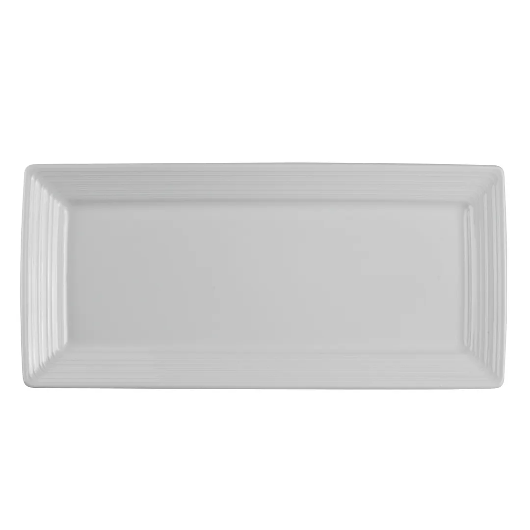 Steelite 61100ST0118 - Porcelain Platter 13.4" x 9.6" x 1.8", Embossed Rim, Oven Safe 500°F 1 Dozen